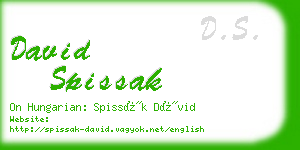 david spissak business card